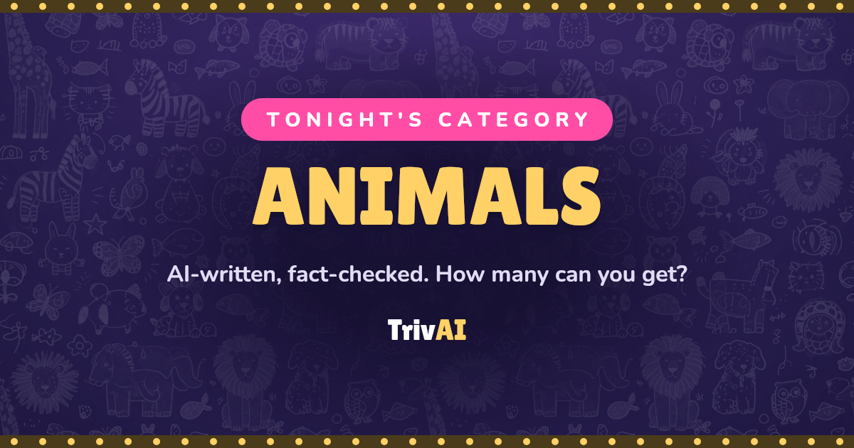 Animals trivia on TrivAI