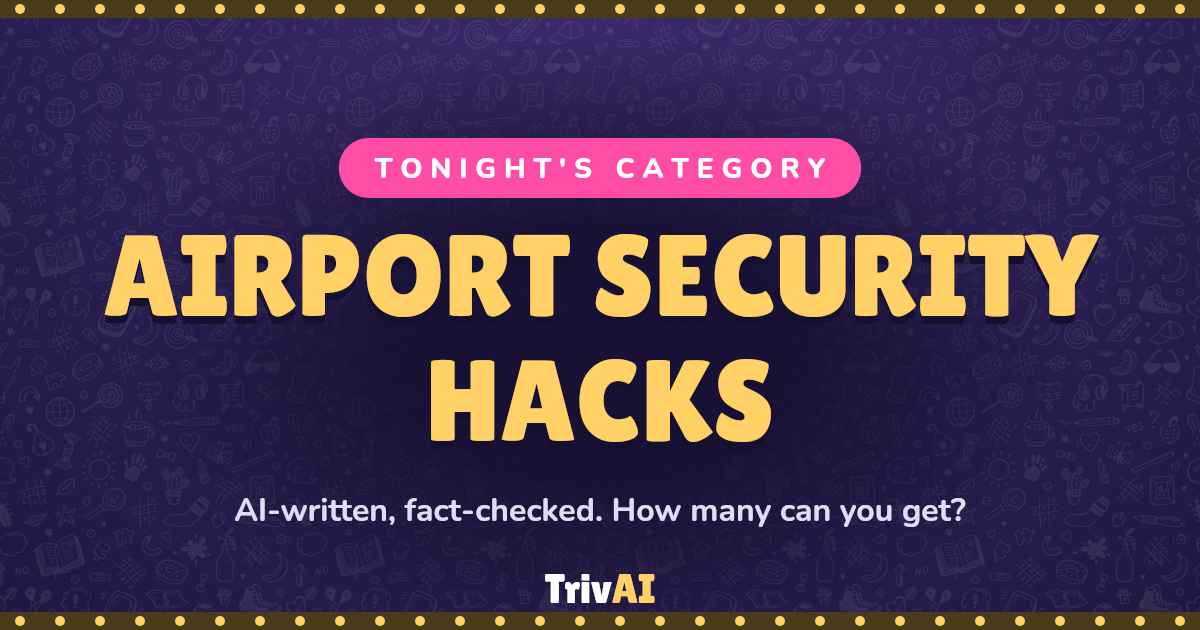 Airport Security Hacks trivia on TrivAI