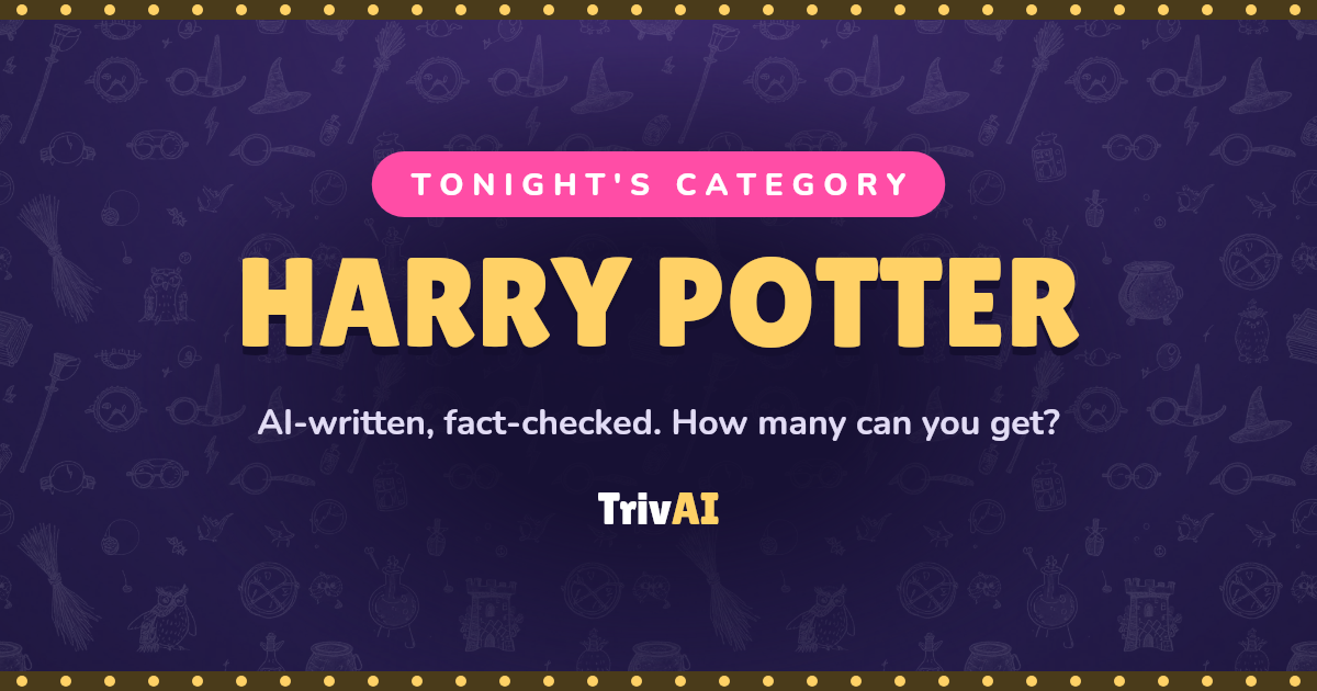 Harry Potter trivia on TrivAI